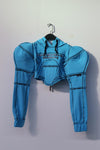 Windowsen corset pad shoulder sweater PS23T003 blue